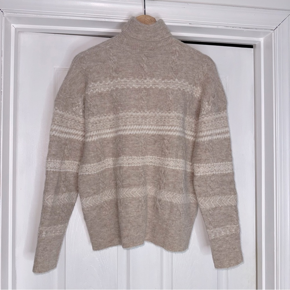 Vineyard Vines Merino Wool Alpaca Blend Turtleneck Beige Sweater XS
